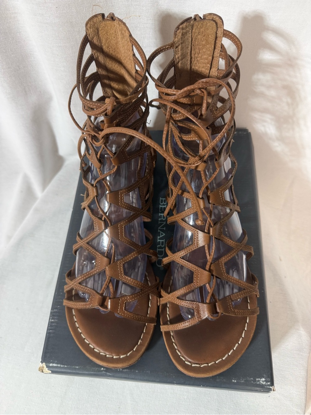 Bernardo Brown Lace-Up Gladiator Sandals Size 9